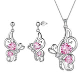 Butterfly Birthstone October Tourmaline Jewelry Set 3PCS - Jewelry Set - Aurora Tears